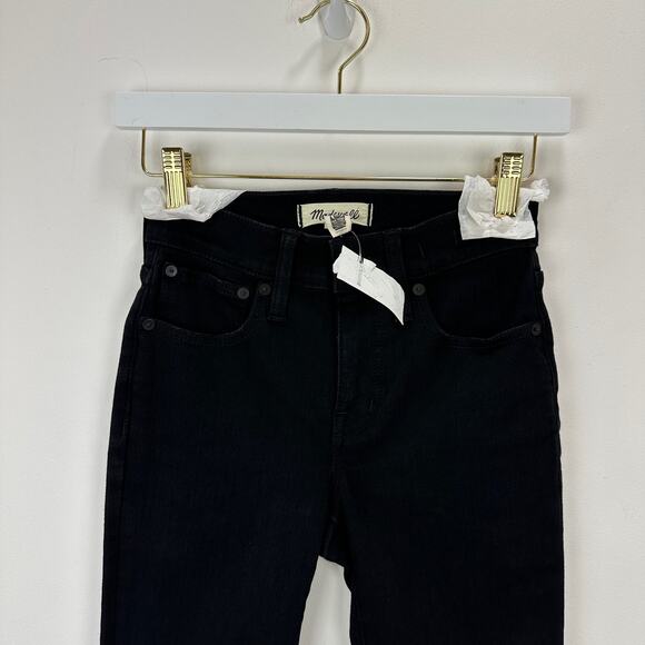 Madewell Mid Rise Kick Out Crop Jeans Black Flare Stretch Minimalist US 23 NWT - Picture 11 of 16